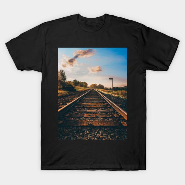 Sunrise Reflections: Finding Direction Along Life's Tracks V2 T-Shirt by Family journey with God